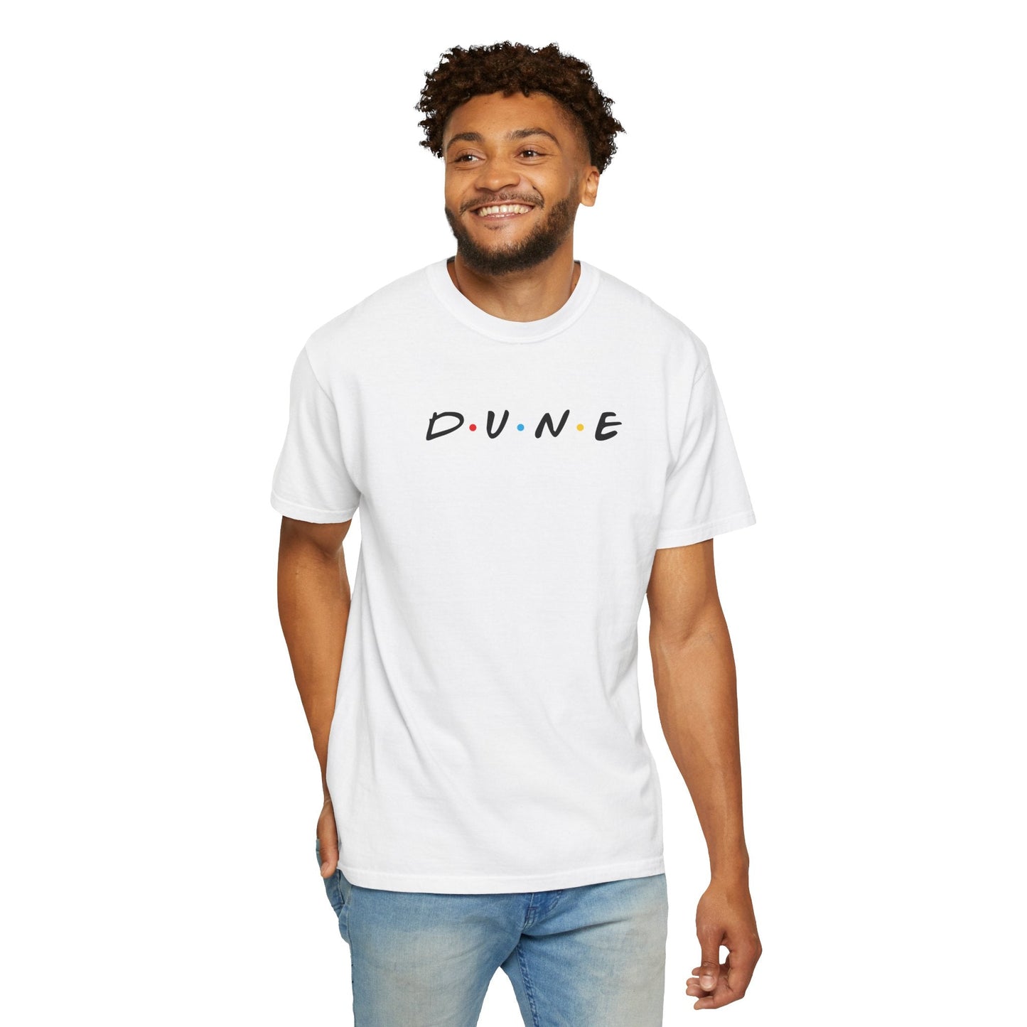 Dune Friends Logo T-Shirt ᑐ ᑌ ᑎ ᑕ & F.R.I.E.N.D.S — Minimal Sci‑Fi Fan Tee - BLACKLIGHT