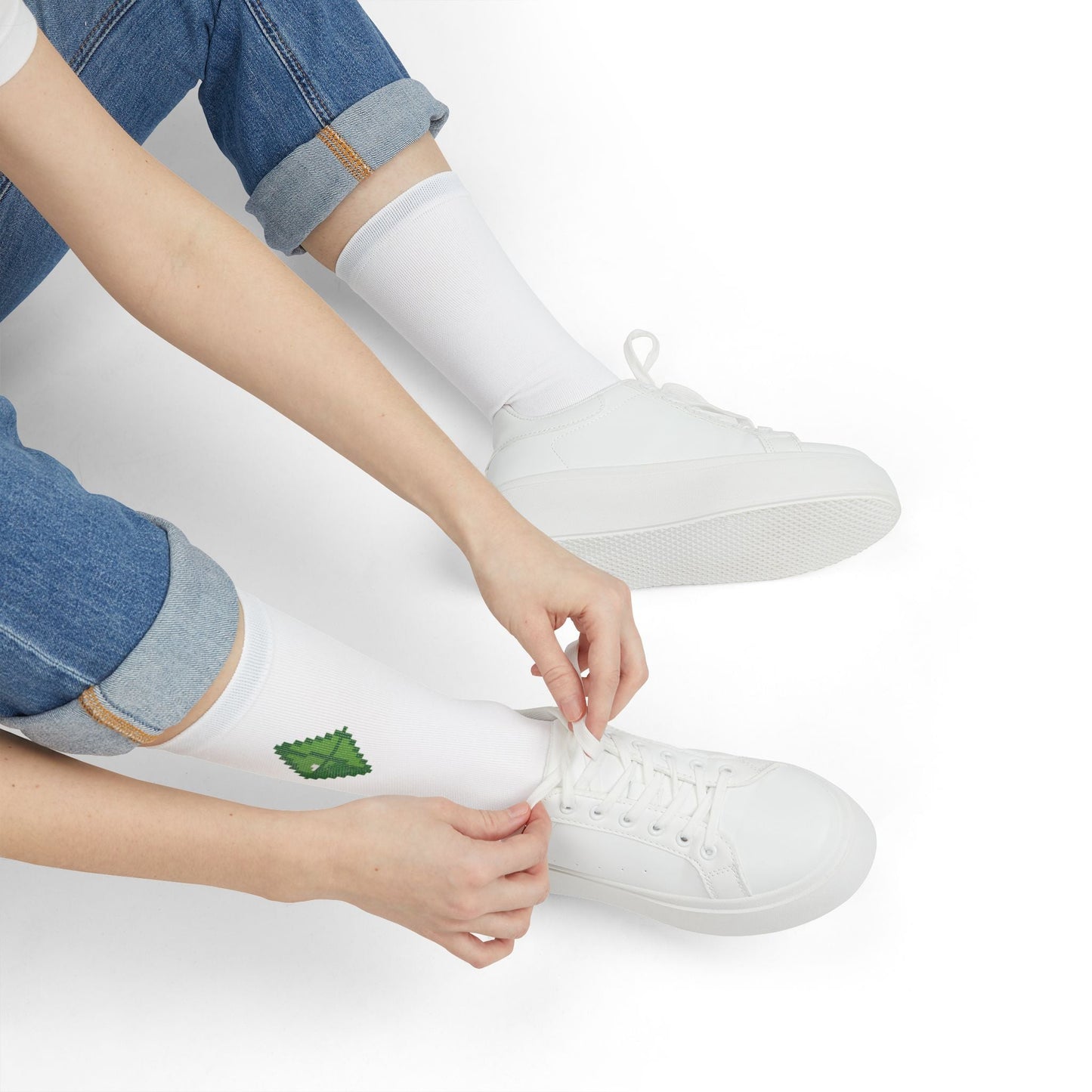 Sims Green Diamond Pixel Art Socks Nostalgic Gaming - BLACKLIGHT