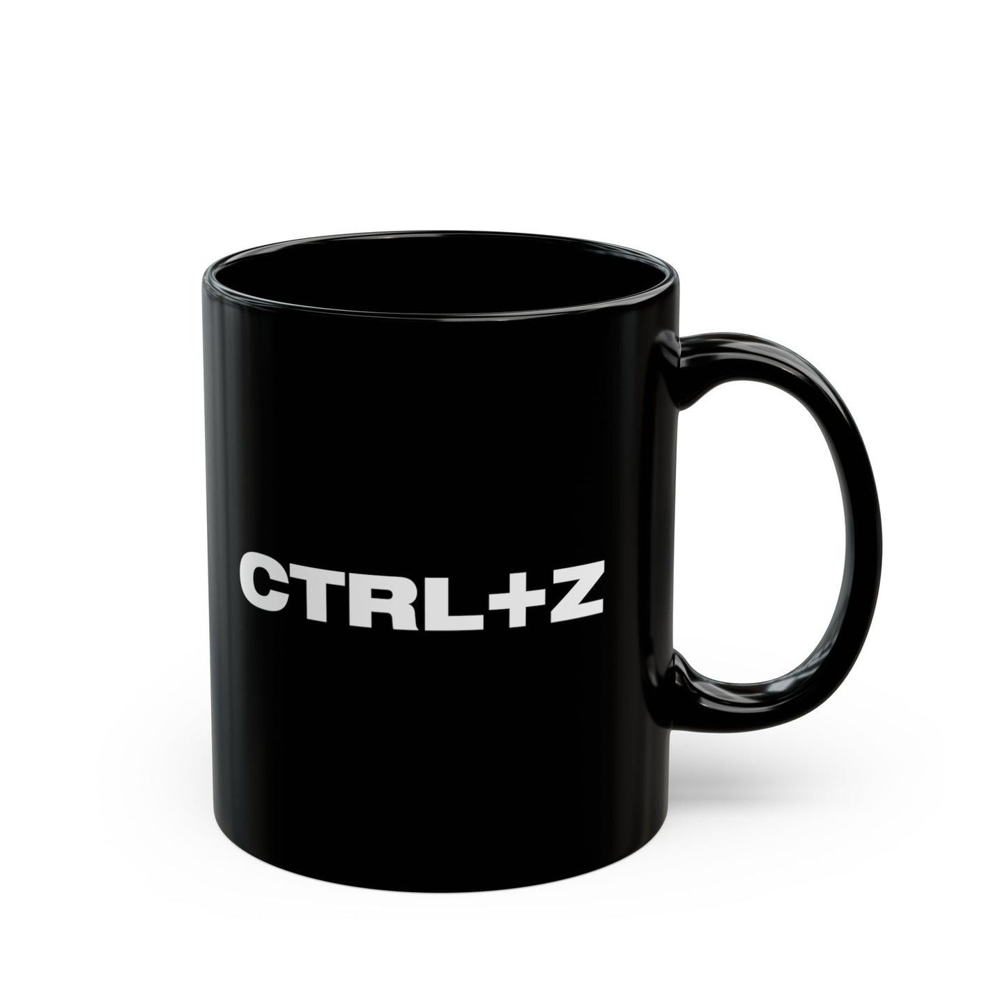 CTRL+Z Black Mug - Undo Keyboard Coffee Cup for Editors - BLACKLIGHT