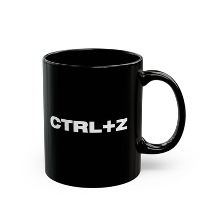 CTRL+Z Black Mug - Undo Keyboard Coffee Cup for Editors - BLACKLIGHT
