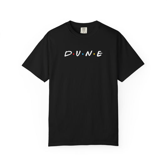 Dune Friends Logo T-Shirt ᑐ ᑌ ᑎ ᑕ & F.R.I.E.N.D.S — Minimal Sci‑Fi Fan Tee - BLACKLIGHT