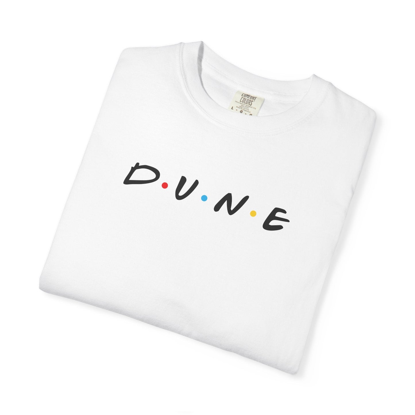 Dune Friends Logo T-Shirt ᑐ ᑌ ᑎ ᑕ & F.R.I.E.N.D.S — Minimal Sci‑Fi Fan Tee - BLACKLIGHT