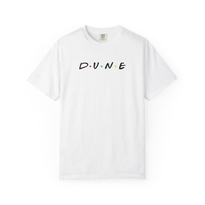 Dune Friends Logo T-Shirt ᑐ ᑌ ᑎ ᑕ & F.R.I.E.N.D.S — Minimal Sci‑Fi Fan Tee - BLACKLIGHT