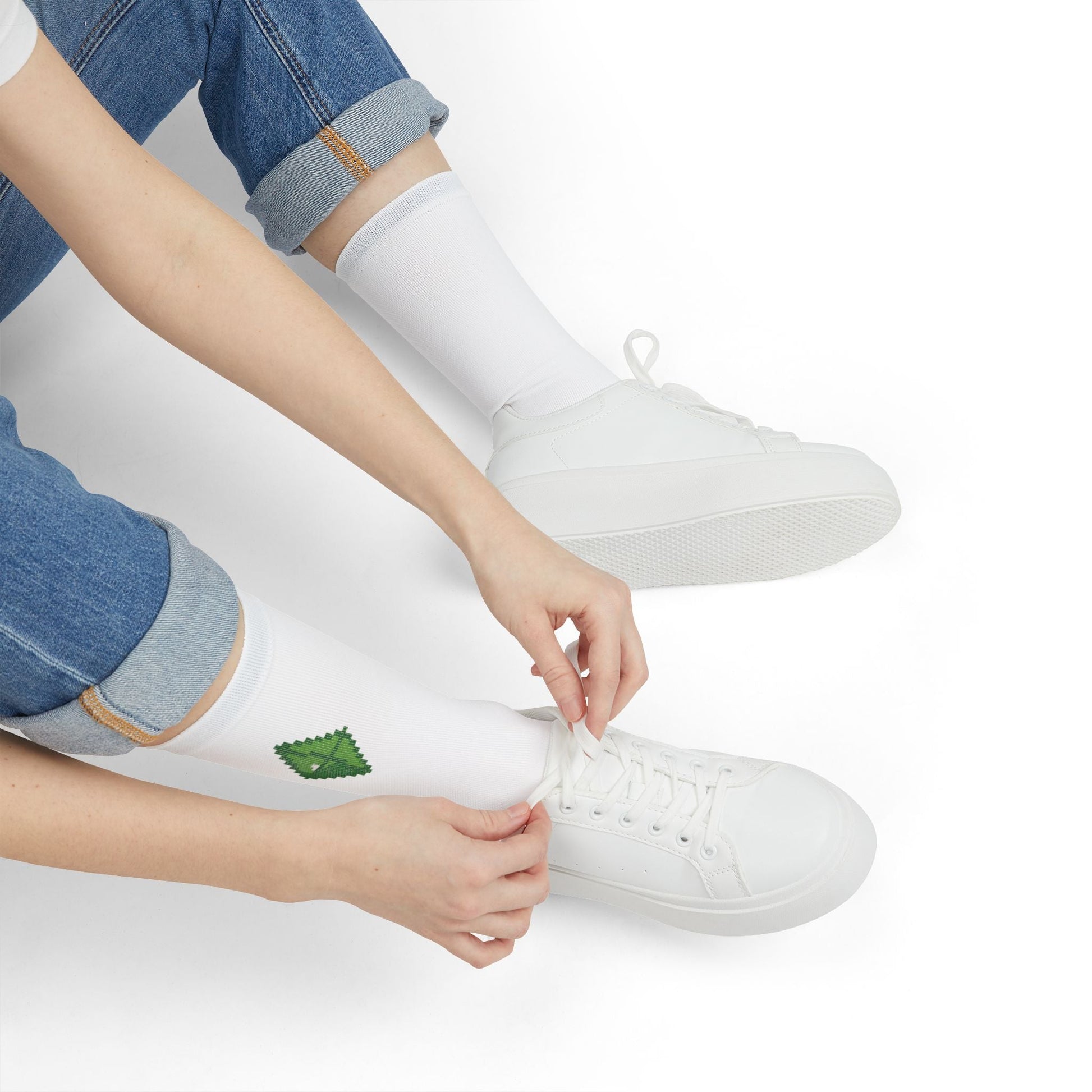 Sims Green Diamond Pixel Art Socks Nostalgic Gaming - BLACKLIGHT