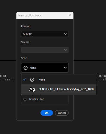 TikTok Subtitle Styling Template - BLACKLIGHT